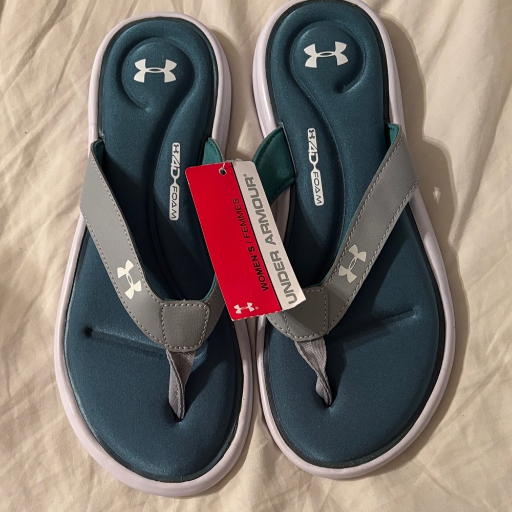 Under Armour Teal and Gray Sandals size 9